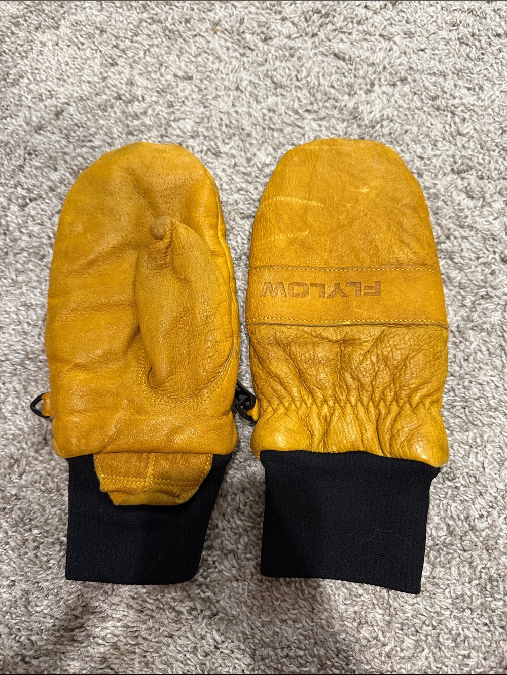 Flylow Women's Mustard Leather Mittens